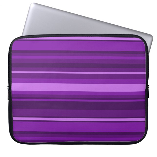 紫ストライプ色 ラップトップスリーブ (正面)