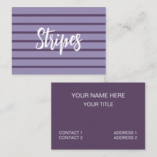 紫ストライプ色 名刺 (正面/裏面)