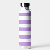 紫ストライプ色、白ストライプ色、パタストライプのーン ウォーターボトル (左面)