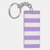 紫ストライプ色、白ストライプ色、パタストライプのーン キーホルダー (正面左)