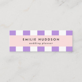 紫ストライプ色、白ストライプ色、パタストライプのーン スキニー名刺