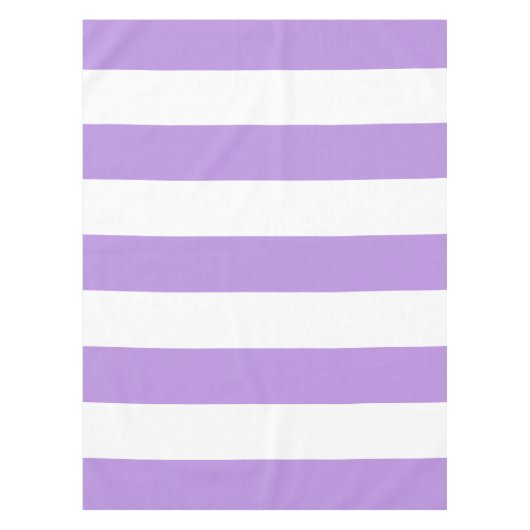 紫ストライプ色、白ストライプ色、パタストライプのーン テーブルクロス (正面)