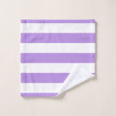 紫ストライプ色、白ストライプ色、パタストライプのーン バスタオルセット (ウォッシュタオル)