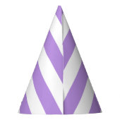 紫ストライプ色、白ストライプ色、パタストライプのーン パーティーハット (裏面)