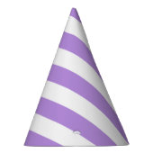 紫ストライプ色、白ストライプ色、パタストライプのーン パーティーハット (右)