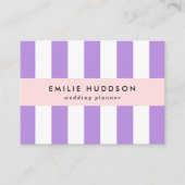 紫ストライプ色、白ストライプ色、パタストライプのーン 名刺 (正面)