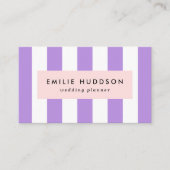 紫ストライプ色、白ストライプ色、パタストライプのーン 名刺 (正面)