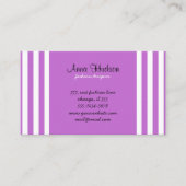 紫ストライプ色、白ストライプ色、パタストライプのーン 名刺 (正面)