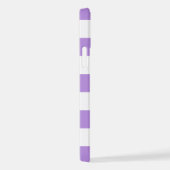 紫ストライプ色、白ストライプ色、パタストライプのーン iPhoneケース (右側面)