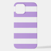 紫ストライプ色、白ストライプ色、パタストライプのーン iPhoneケース (裏面)