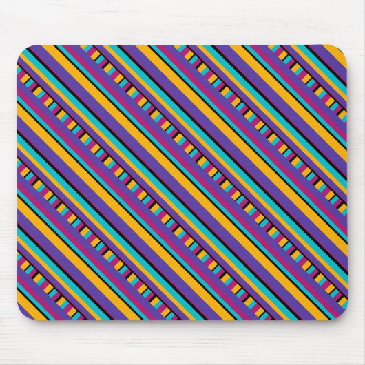 紫ストライプ黄ブルー マウスパッド (正面)