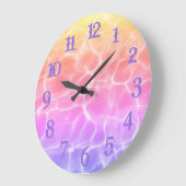 紫スプラッシュナンバーレインボースイミングプール ラージ壁時計 (傾斜)