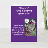 紫スペインのの花を持つ通り カード (裏面)