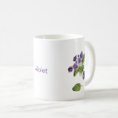 紫スミレの水彩植物マグ コーヒーマグカップ (正面右)