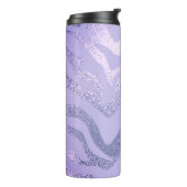 紫ゼブラストライプのアニマルプリント模様 タンブラー (回転左)