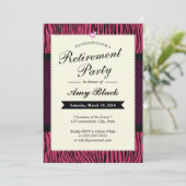 紫ゼブラストライプ退職パーティの招待状 招待状 (スタンド正面)