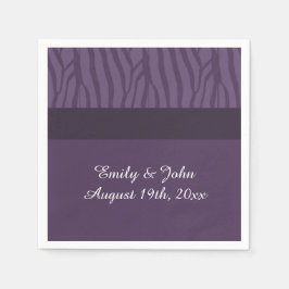 紫ゼブラパターン スタンダードカクテルナプキン