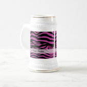 紫ゼブラ印刷パターン ビールジョッキ (正面左)