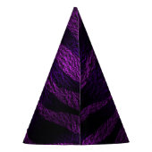 紫ゼブラ印刷ワイルドジャングル誕生日パーティー パーティーハット (裏面)