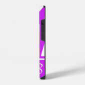 紫ゼブラ印刷（モノグラム付） iPhoneケース (左側面)