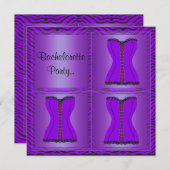 紫ゼブラ数々のバチェロレッテ招待状 招待状 (正面/裏面)
