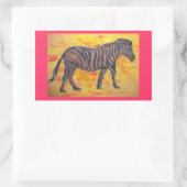 紫ゼブラ 長方形シール (バッグ)