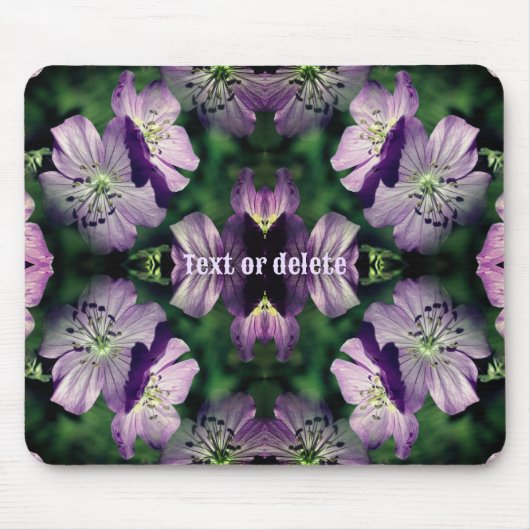 紫ゼラニウムフラワーアートを増パーソナライズされた加 マウスパッド (正面)