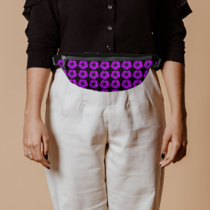 紫ゼラニウム花の模様（黒） ファニーパック