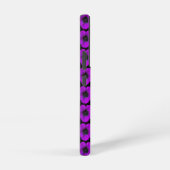 紫ゼラニウム花の模様(黒) SAMSUNG GALAXYケース (右側面)