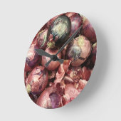 紫タマネギ ラウンド壁時計 (傾斜)