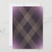 紫ダブルモノグラム幾何金ゴールド結婚ズ 招待状 (裏面)