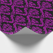 紫ダマスクの黒 ラッピングペーパー (角)