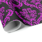 紫ダマスクの黒 ラッピングペーパー (ロールコーナー)
