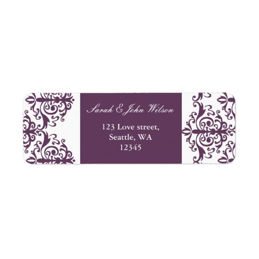 紫ダマスクアドレスのラベル ラベル (正面)