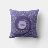 紫ダマスクモノグラム クッション (裏面)