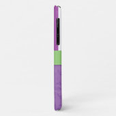 紫ダマスク、紫ストライプのストライプの、お名前 Case-Mate iPhoneケース (裏面/左)