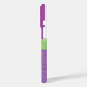 紫ダマスク、紫ストライプのストライプの、お名前 Case-Mate iPhoneケース (裏面 / 左)