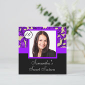 紫ダマスクsweet sixteen 招待状 (スタンド正面)