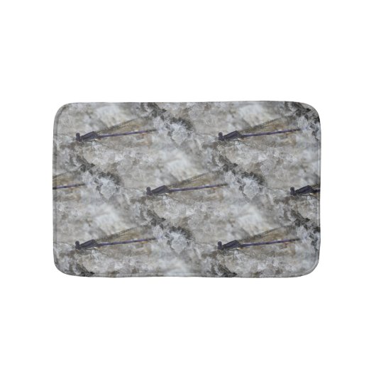 紫ダムセルフライ自然パターン バスマット (正面)