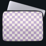 紫チェック、チェッカーボードパター市松模様にン、 ラップトップスリーブ<br><div class="desc">パター市松模様にン – 紫とクリーム白のチェッカーボード。</div>