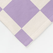 紫チェック、チェッカーボードパタ市松模様にーン、 フリースブランケット (角)