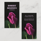 紫チューリップクローズアップ 名刺 (正面/裏面)
