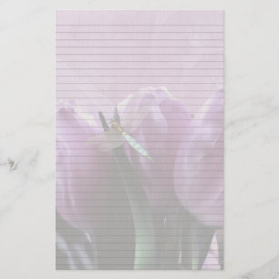 紫チューリップトンボオプションラインノート紙 便箋