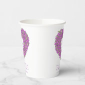 紫チューリップハートブーケアートモ結婚ノグラム 紙コップ (左)