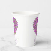 紫チューリップハートブーケアートモ結婚ノグラム 紙コップ (右)