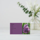 紫チューリップ花写真名刺 名刺 (スタンド正面)