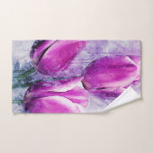 紫チューリップ バスタオルセット (ハンドタオル)