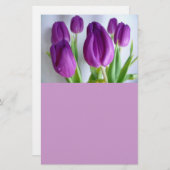 紫チューリップ 便箋 (正面/裏面)