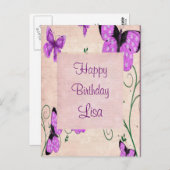 紫チョウ ポストカード (正面/裏面)