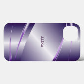 紫ティントステンレス鋼メタリルック – モノグラム Case-Mate iPhoneケース (裏面 (横))